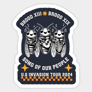 funny Cicada Invasion 2024 Cicada event Brood XIX Song Tour Sticker